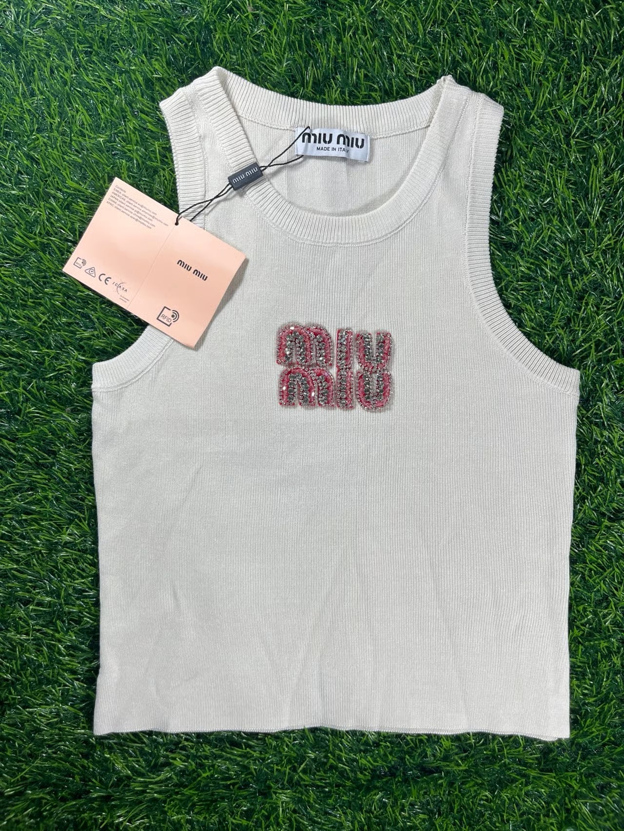 Pink & Silver Beaded Knitted Tank Top
